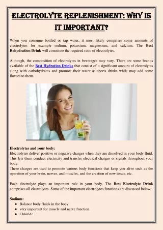 electrolyte replenishment why is electrolyte