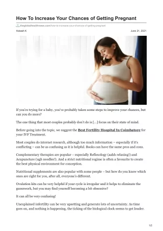 how to increase your chances of getting pregnant