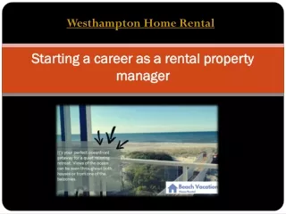 Starting a career as a rental property manager