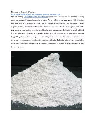 micronized dolomite powder https www mewarmicrons