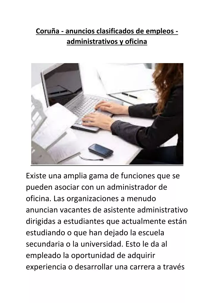 coru a anuncios clasificados de empleos