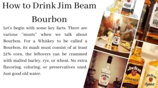 How to Drink Jim Beam Bourbon