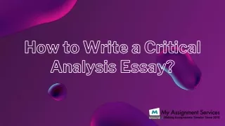 how to write a critical analysis essay