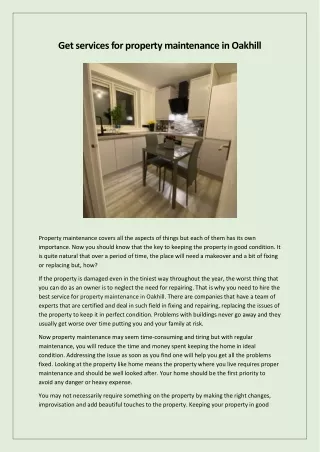 get services for property maintenance in oakhill
