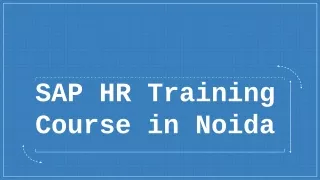 SAP HR Training Course in Noida