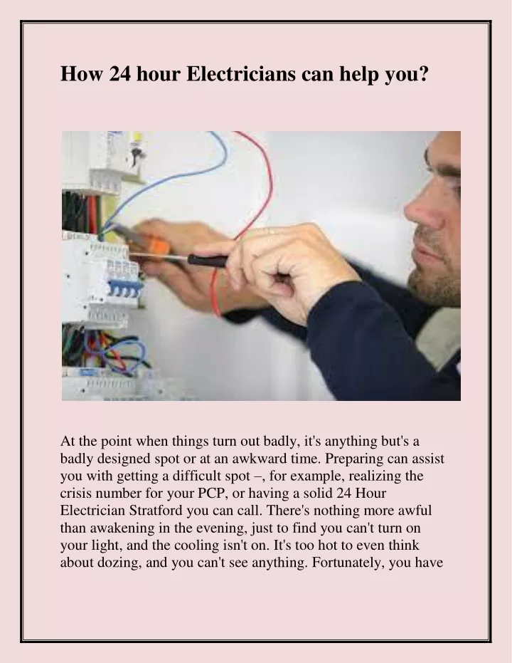 how 24 hour electricians can help you