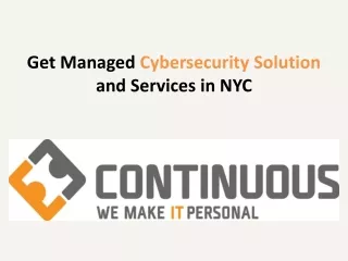 Get Managed Cybersecurity Solution and Services in NYC