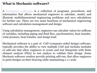 What is Mechanic software