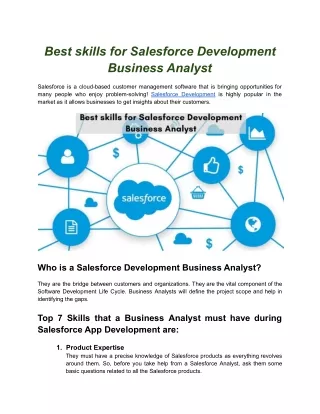 Best skills for Salesforce Development Business Analyst