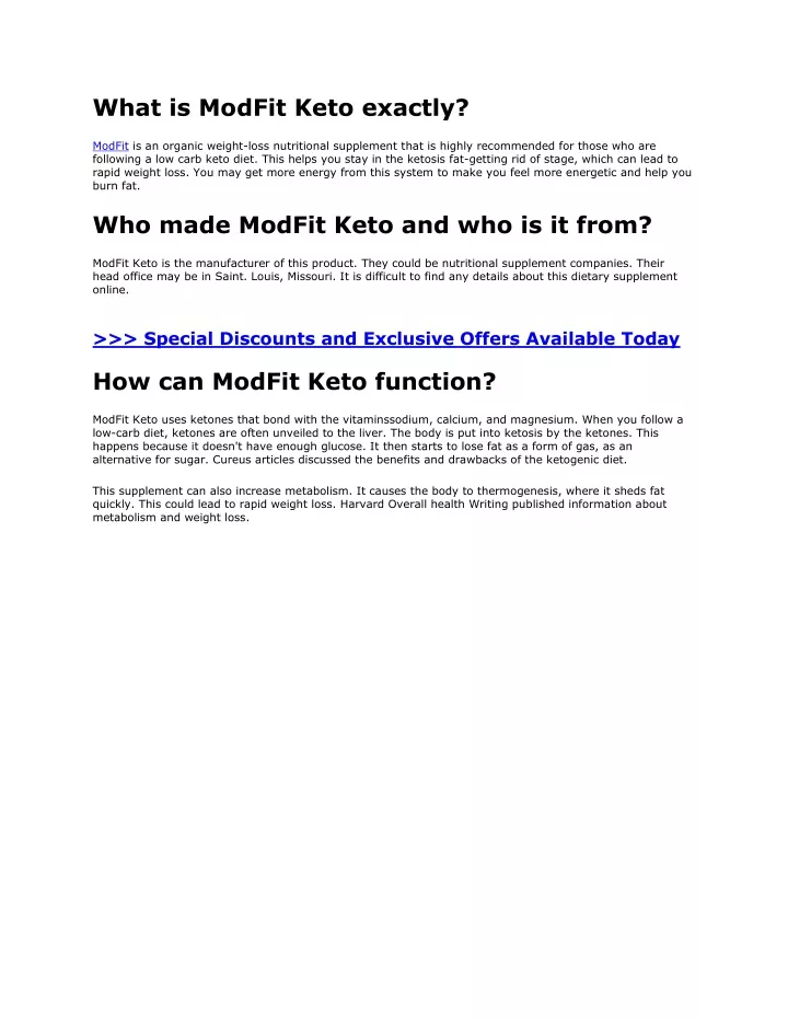 what is modfit keto exactly