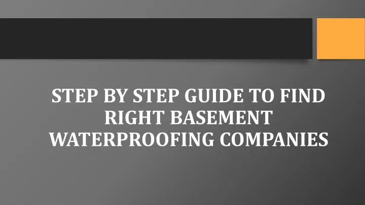 step by step guide to find right basement waterproofing companies