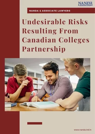 Undesirable Risks Resulting From Canadian Colleges Partnership