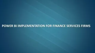power bi implementation for finance services firms