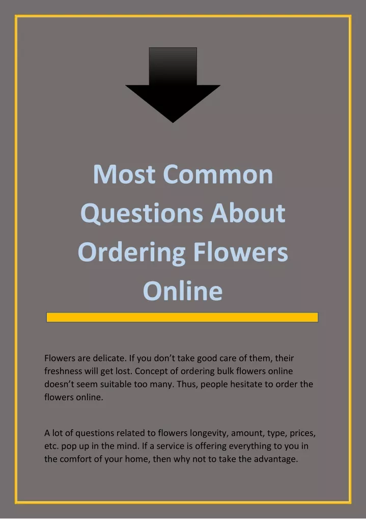 most common questions about ordering flowers