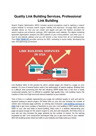 quality link building services professional link