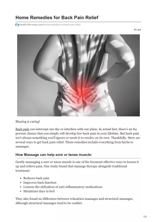 Home Remedies for Back Pain Relief