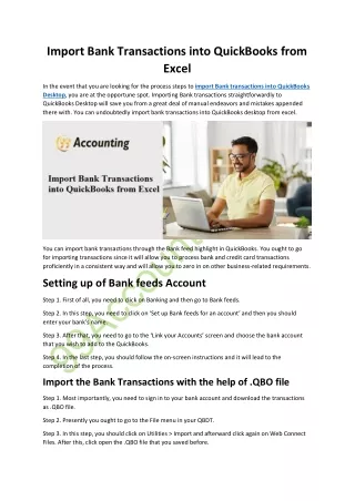 import bank transactions into quickbooks from