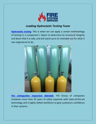 Leading Hydrostatic Testing Team