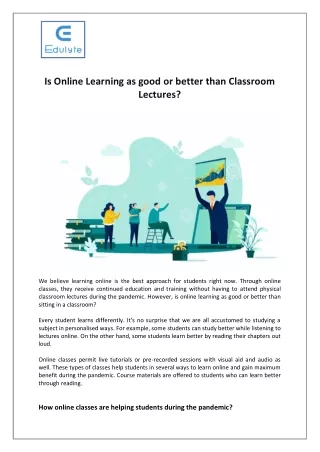 is online learning as good or better than