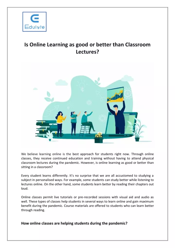 is online learning as good or better than