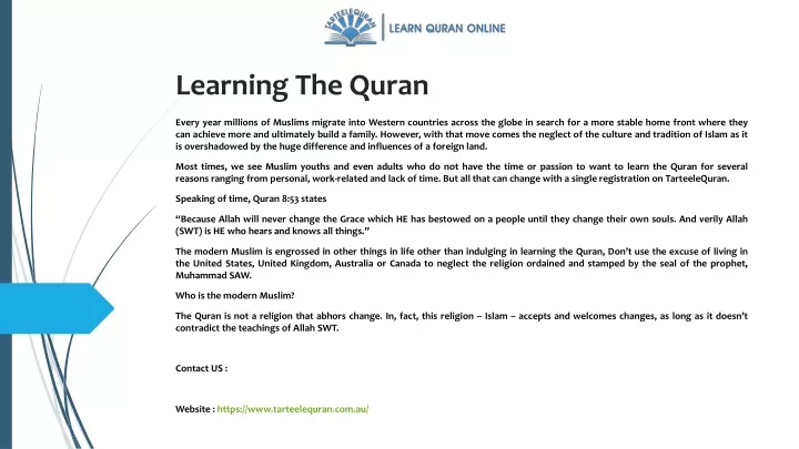 learning the quran