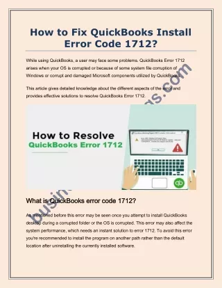 how to fix quickbooks install error code 1712