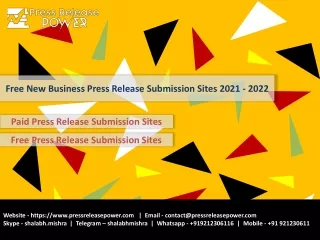 Free New Business Press Release Submission Sites 2021 - 2022