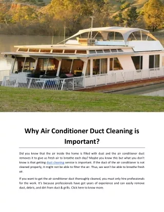 Why Air Conditioner Duct Cleaning is Important