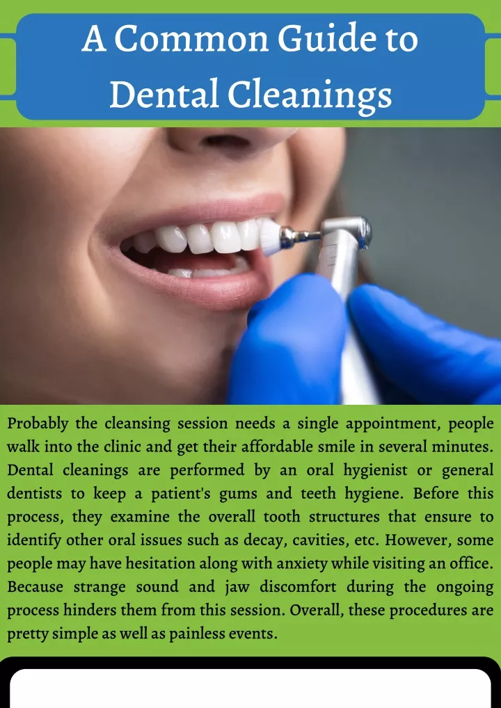 a common guide to dental cleanings