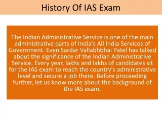 history of ias exam