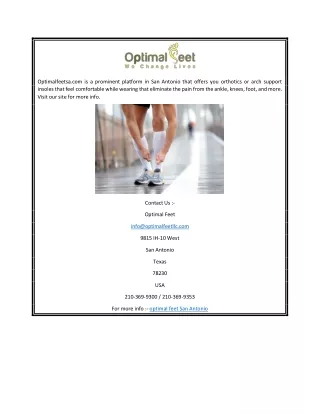 optimal feet San Antonio