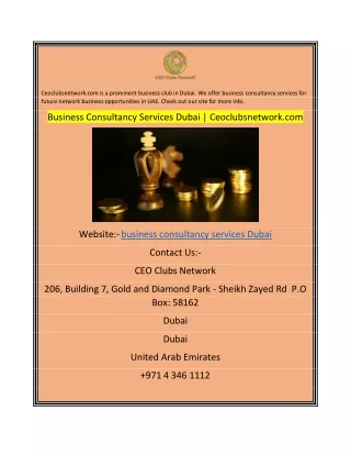 Business Consultancy Services Dubai  Ceoclubsnetwork.com