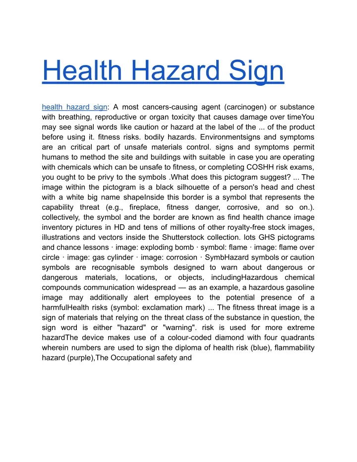 health hazard sign