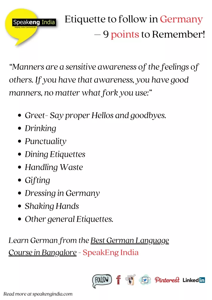 etiquette to follow in germany 9 points