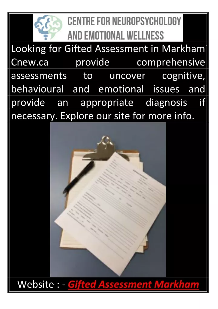 looking for gifted assessment in markham cnew