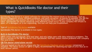what is quickbooks file doctor and their types