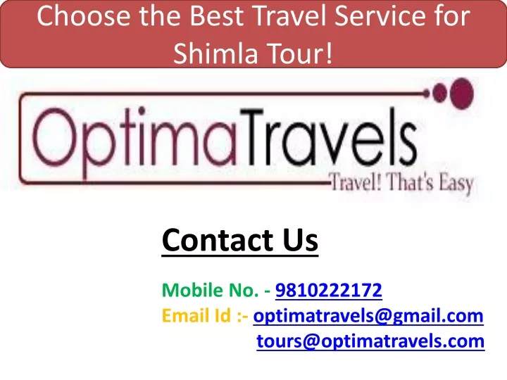 choose the best travel service for shimla tour