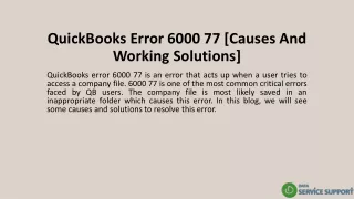 QuickBooks Error 6000 77 [Causes And Working Solutions]