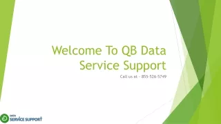 welcome to qb data service support