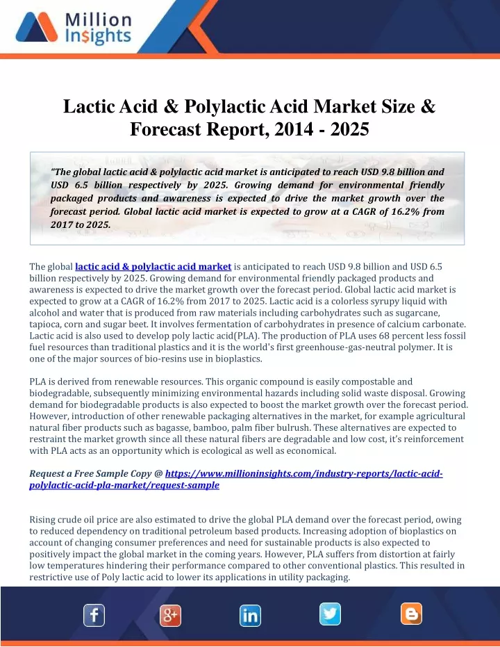 lactic acid polylactic acid market size forecast