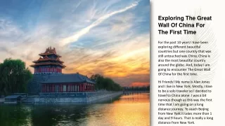 exploring the great wall of china for the first time