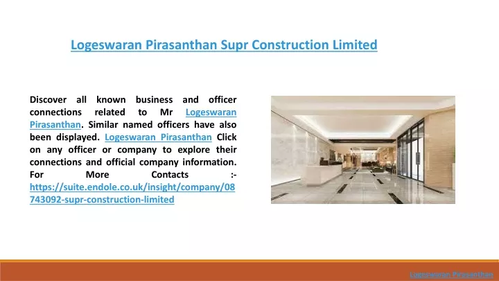 logeswaran pirasanthan supr construction limited