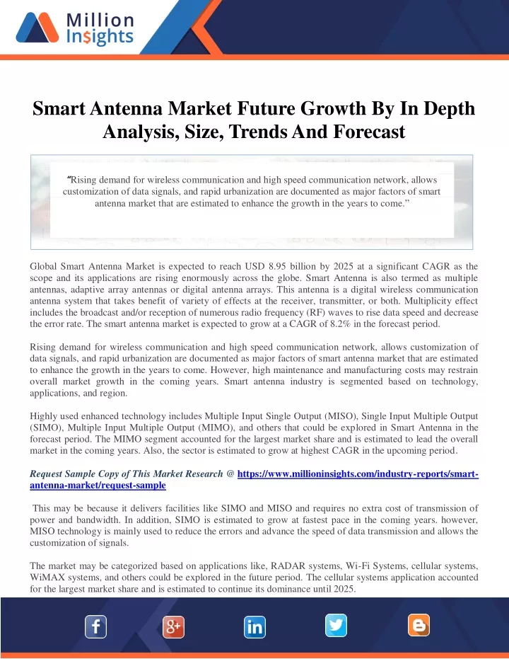 smart antenna market future growth by in depth