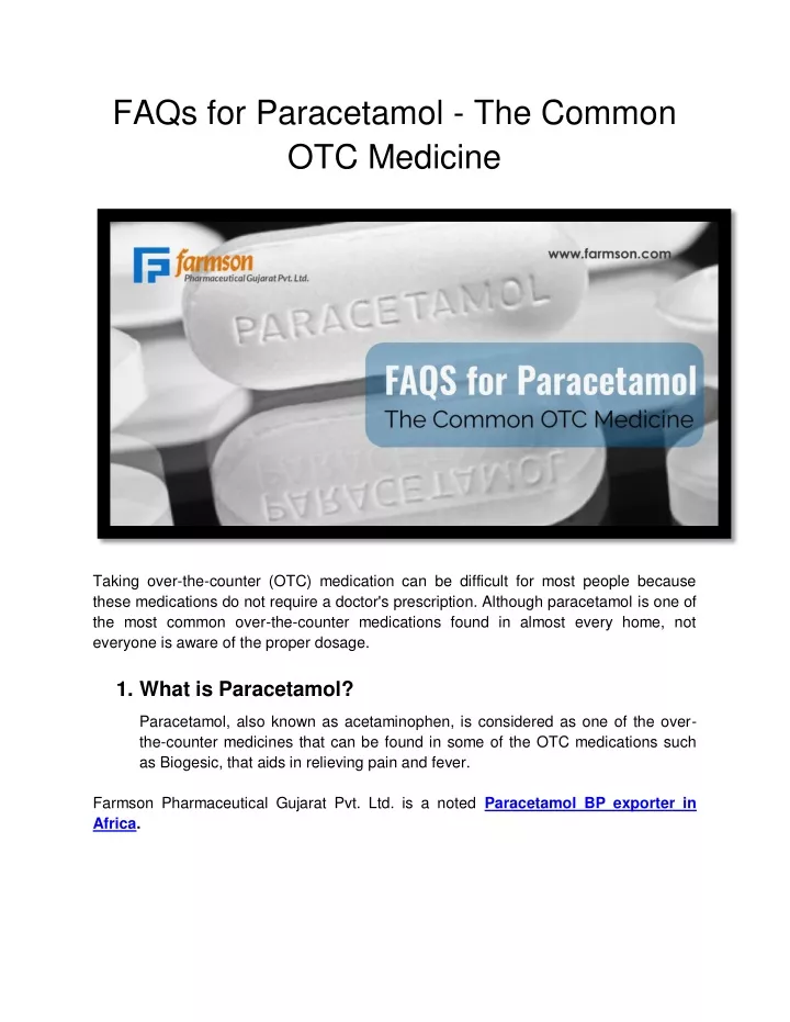 faqs for paracetamol the common otc medicine