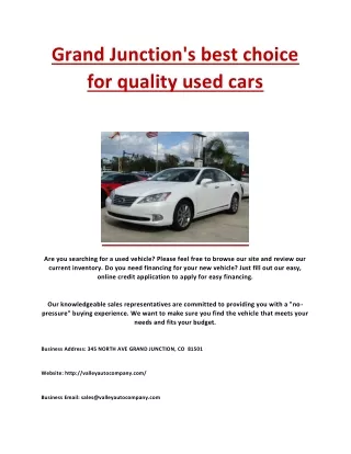 grand junction s best choice for quality used cars