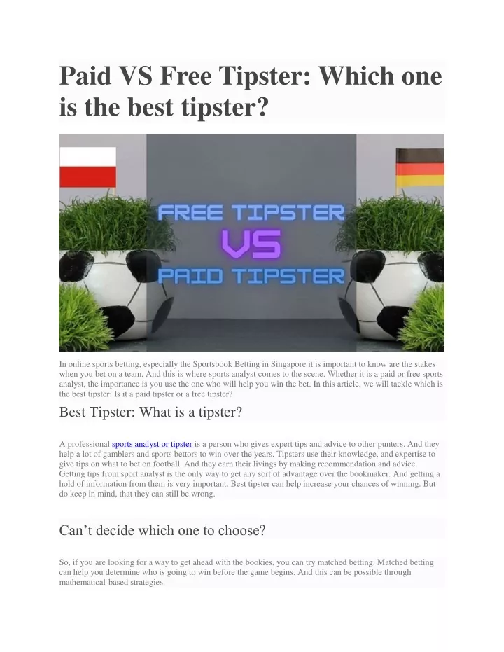 paid vs free tipster which one is the best tipster