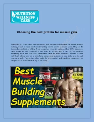 Choosing the best protein for muscle gain