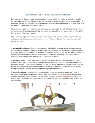 abdominal core the core of your health