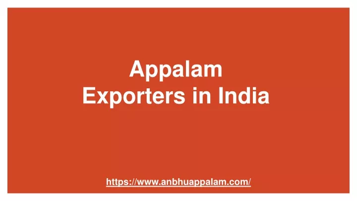 appalam exporters in india