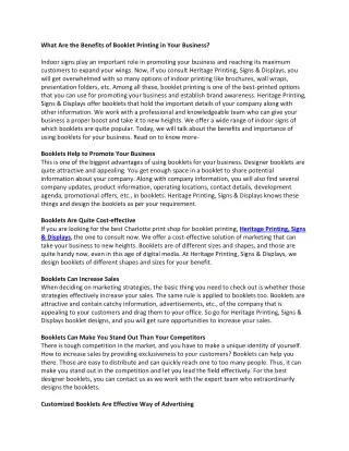 What Are the Benefits of Booklet Printing in Your Business